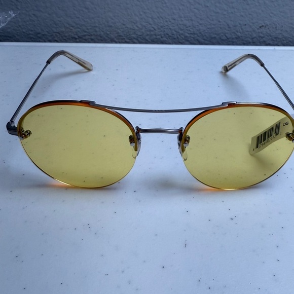 Garrett Leight Yellow Lens Sunglasses Beaumont Sun BS-CH Round main image 5
